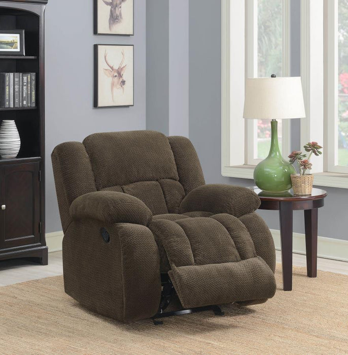 Weissman Upholstered Glider Recliner Chocolate