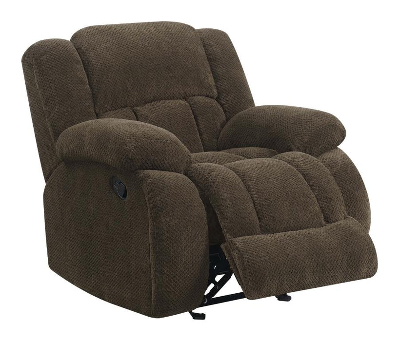 Weissman Upholstered Glider Recliner Chocolate