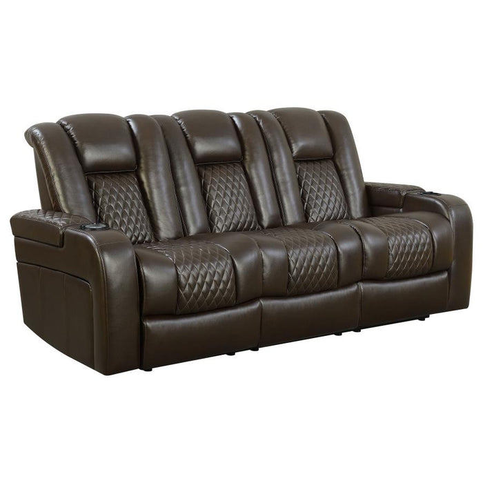 Delangelo Power Reclining Sofa BROWN