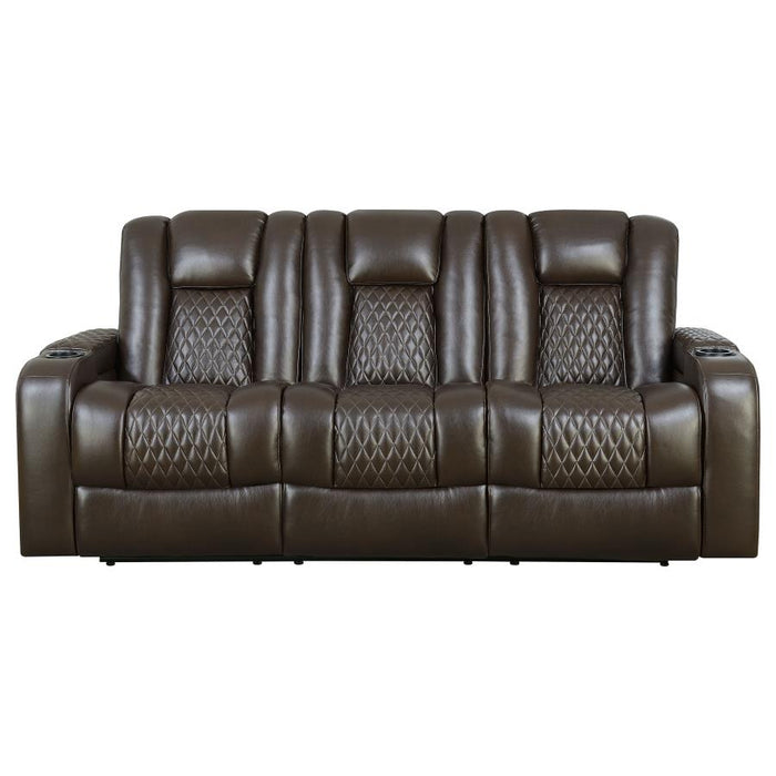 Delangelo Power Reclining Sofa BROWN