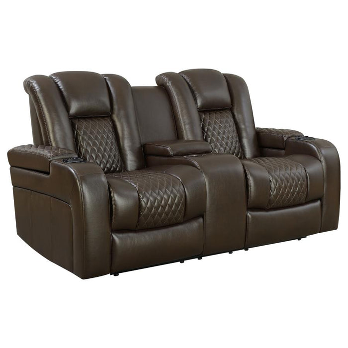 Delangelo Power Reclining Sofa BROWN