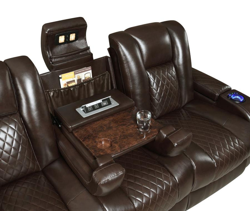 Delangelo Power Reclining Sofa BROWN