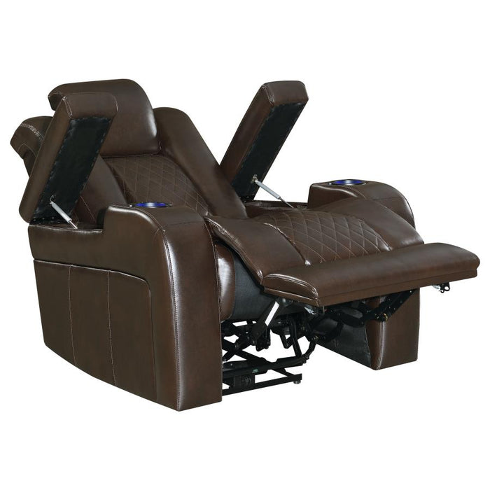 Delangelo Power^2 Recliner with Cup Holders Brown