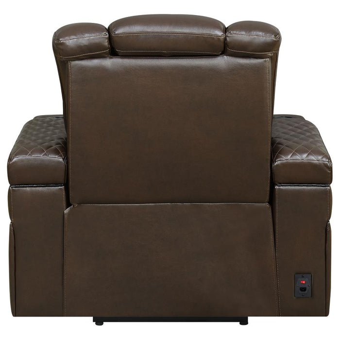 Delangelo Power^2 Recliner with Cup Holders Brown