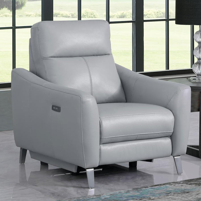 Derek Upholstered Power Recliner LITE GREY