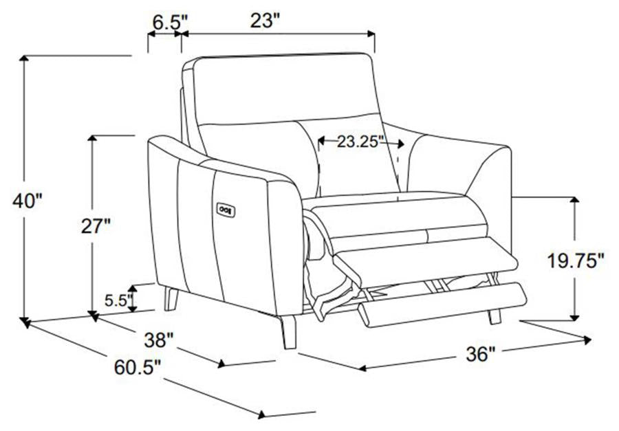 Derek Power Sofa Recliner BLUE