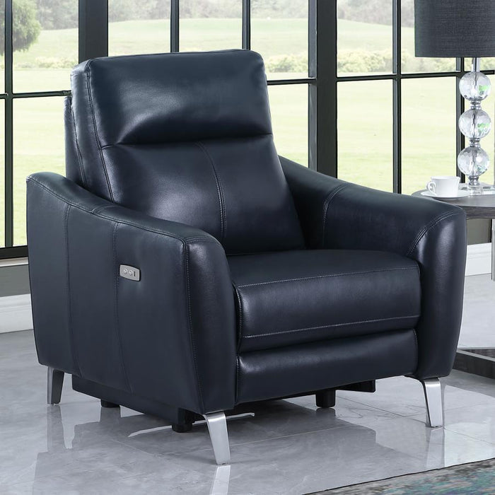 Derek Upholstered Power Recliner BLUE