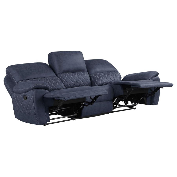 Variel Upholstered Tufted Motion Sofa BLUE