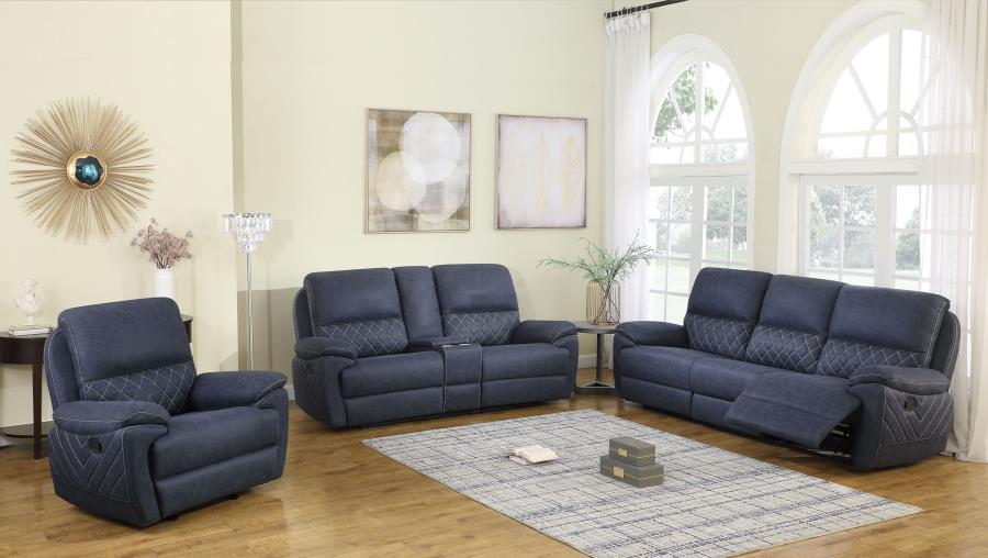 Variel Upholstered Tufted Motion Sofa BLUE