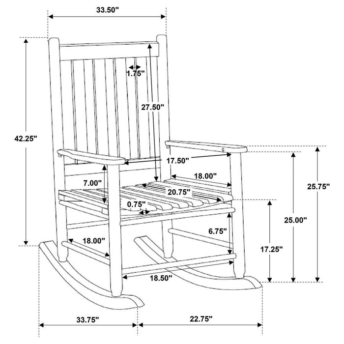 Annie Slat Back Wooden Rocking Chair White (adult size)