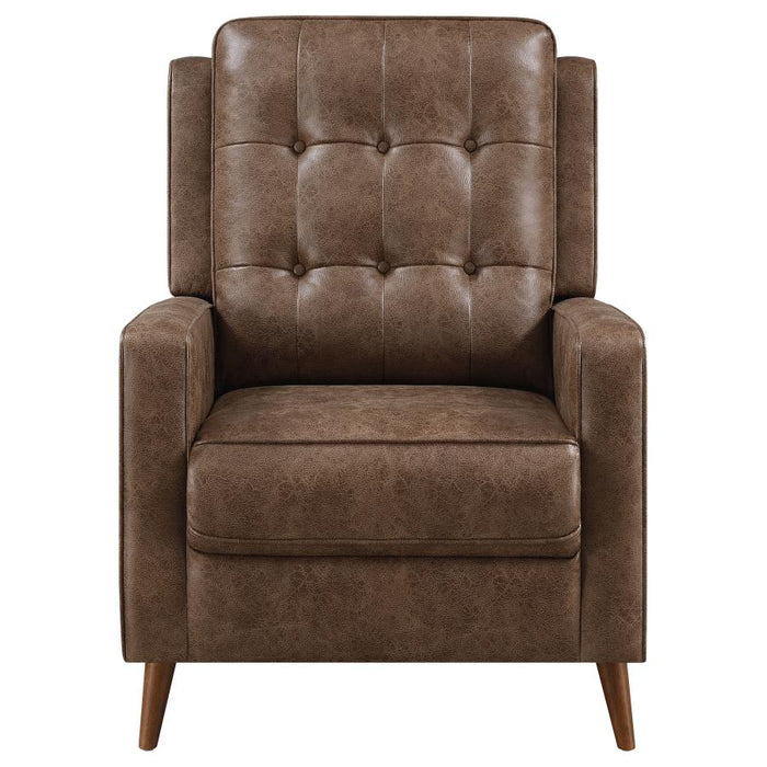 Davidson Upholstered Tufted Push Back Recliner Brown