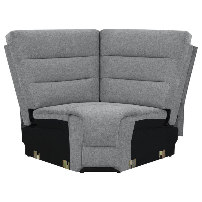 David 3-piece Upholstered Motion Sectional with Pillow Arms Smoke