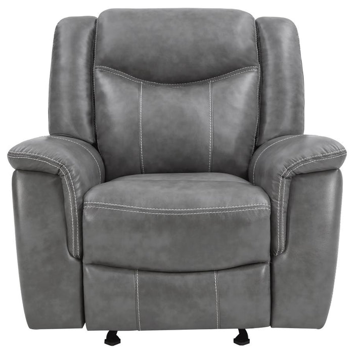 Conrad Upholstered Motion Glider Recliner Grey