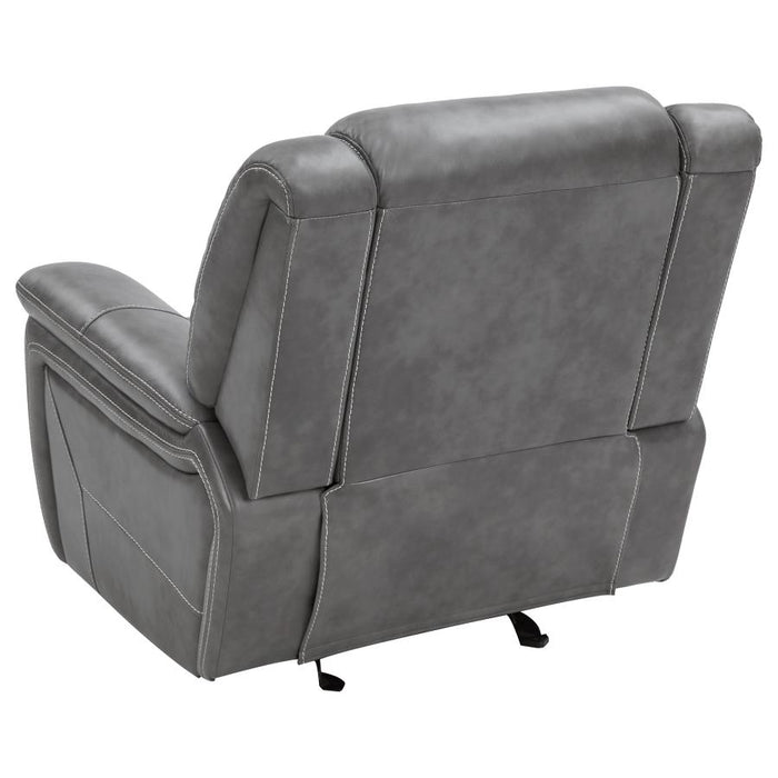 Conrad Upholstered Motion Glider Recliner Grey