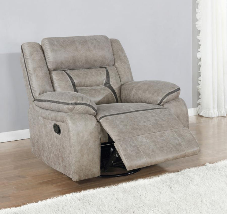 Greer Upholstered Tufted Back Glider Recliner TAUPE