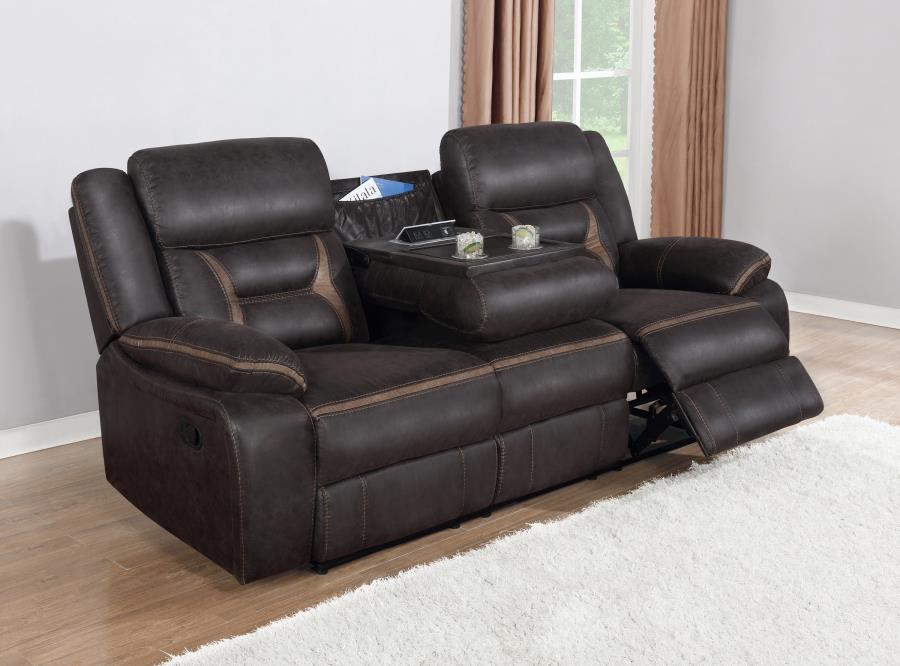 Greer Reclining Sofa DARK BROWN