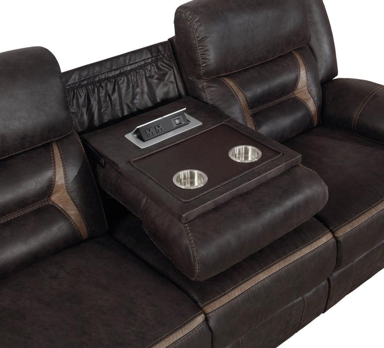 Greer Reclining Sofa DARK BROWN