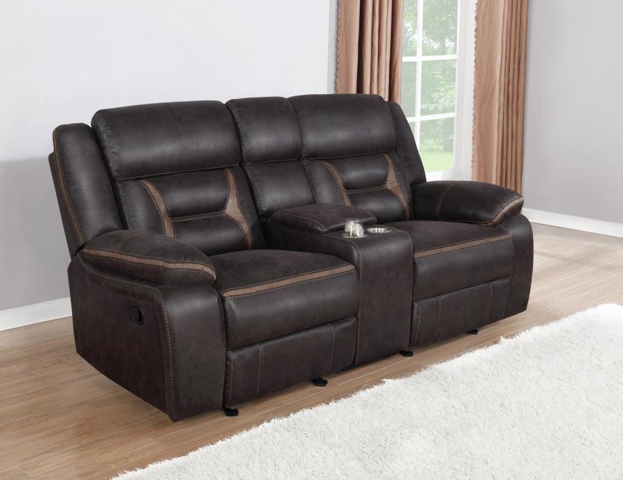 Greer Reclining Sofa DARK BROWN