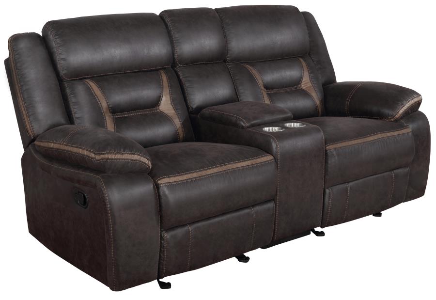 Greer Reclining Sofa DARK BROWN