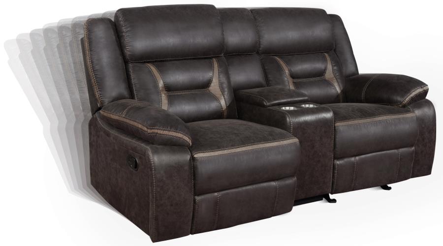 Greer Reclining Sofa DARK BROWN