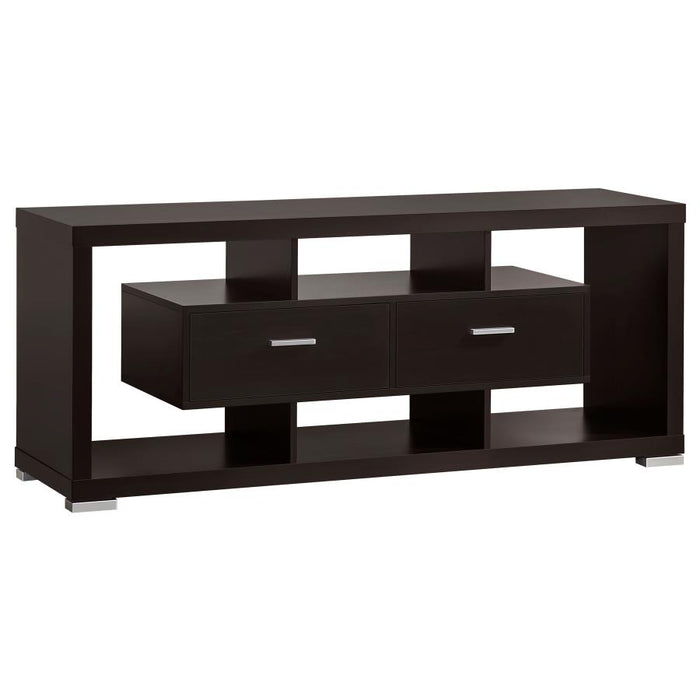 Darien 2-drawer Rectangular 59" TV Console CAPPUCCINO