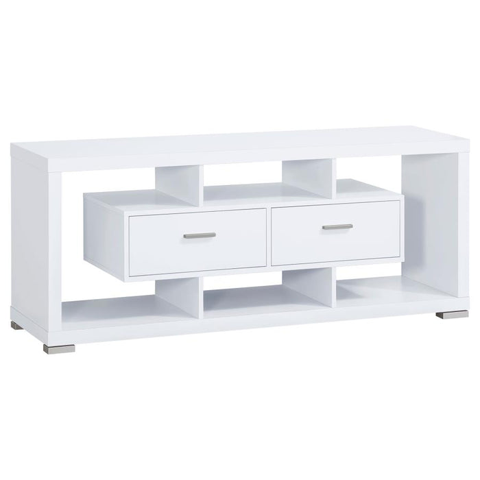 Darien 2-drawer Rectangular 59" TV Console WHITE