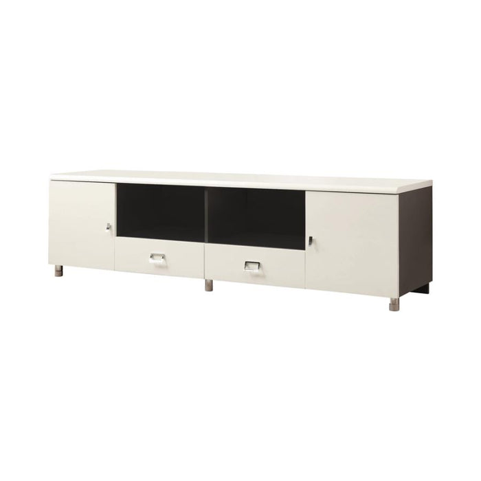 Burkett 2-drawer 71" TV Console WHITE & GREY ONLY