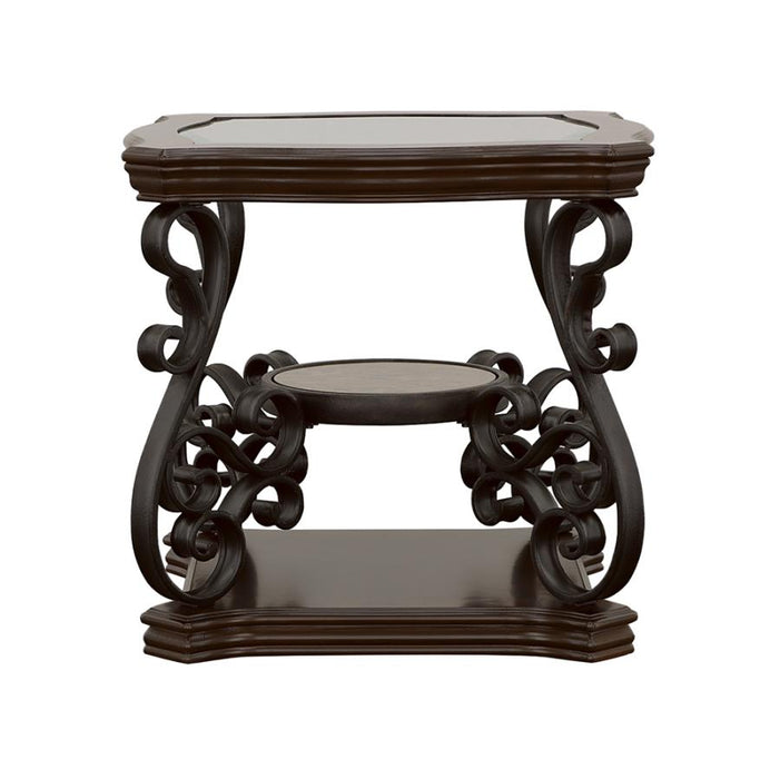 Laney End Table Deep Merlot and Clear