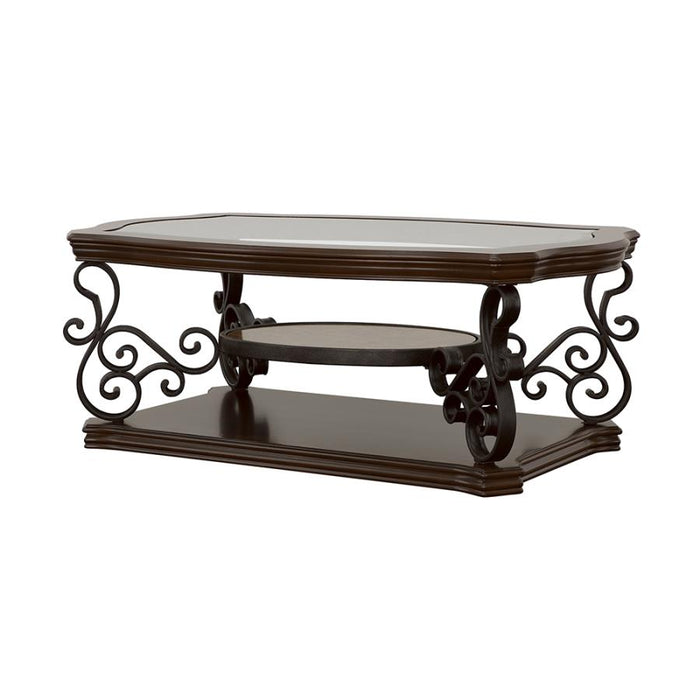 Laney Coffee Table Deep Merlot and Clear