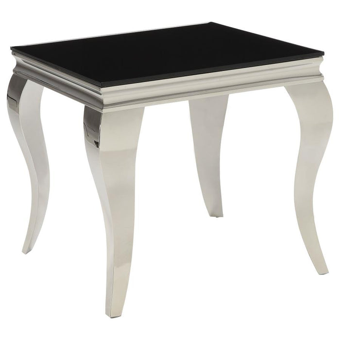 Luna Rectangular Coffee Table Chrome and Black