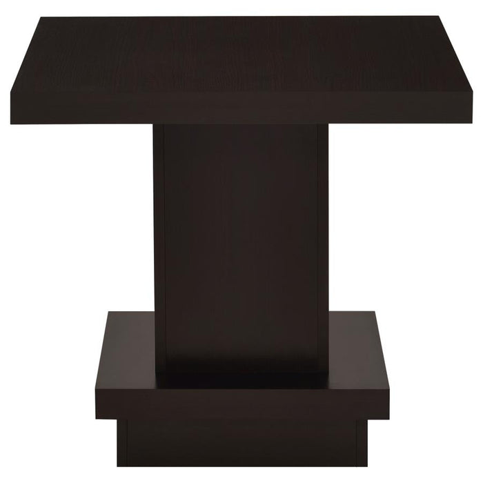 Reston Pedestal Square End Table Cappuccino