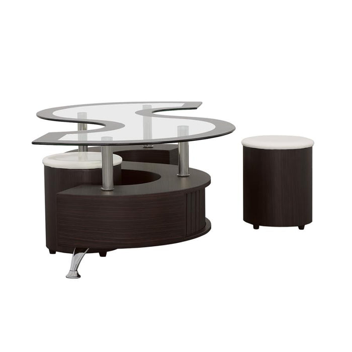 Buckley 3-piece Coffee Table and Stools Set Cappuccino