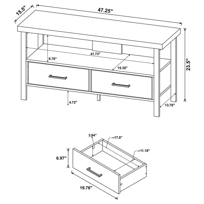 Ruston 47" 2-drawer TV Console WEATHERED PINE