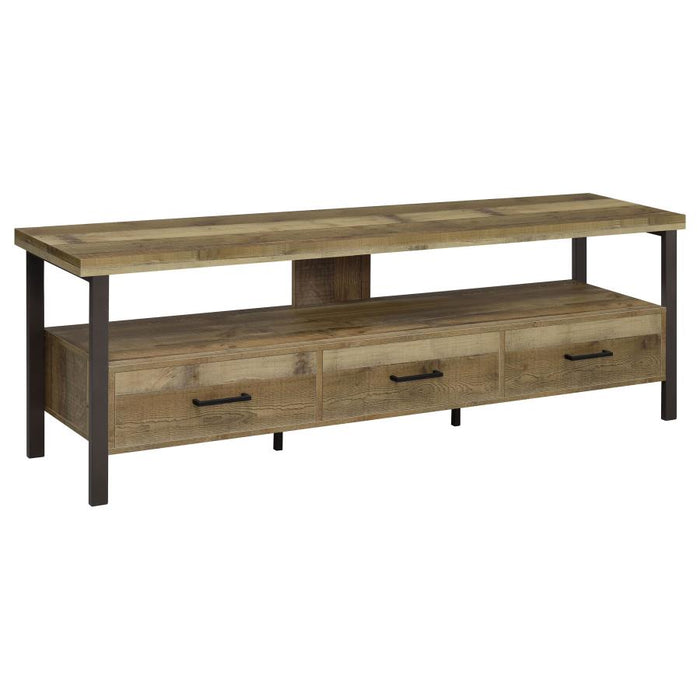 Ruston 71" 3-drawer TV Console WEATHERED PINE ONLY