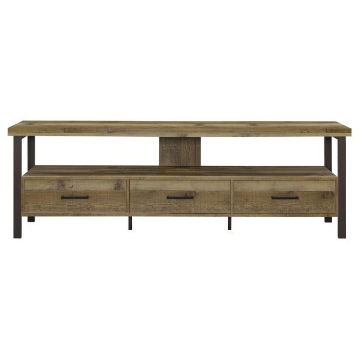 Ruston 71" 3-drawer TV Console WEATHERED PINE ONLY