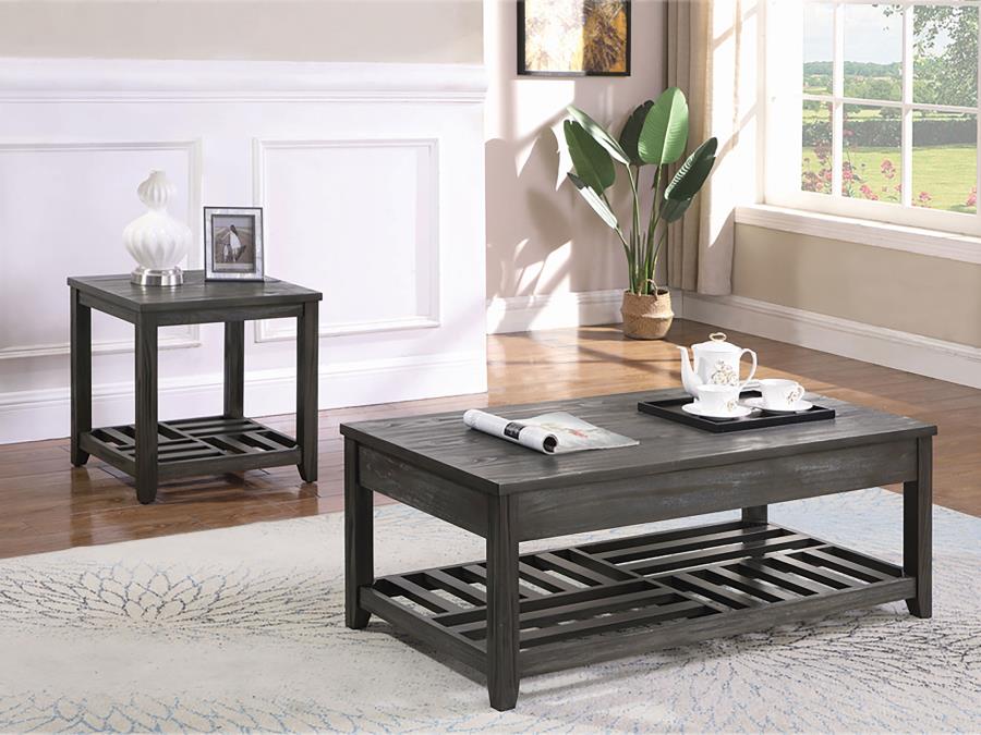 Cliffview 1-shelf Rectangular End Table Grey