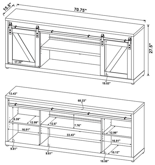 brockton-71-inch-3-shelf-sliding-doors-tv-console-grey-driftwood