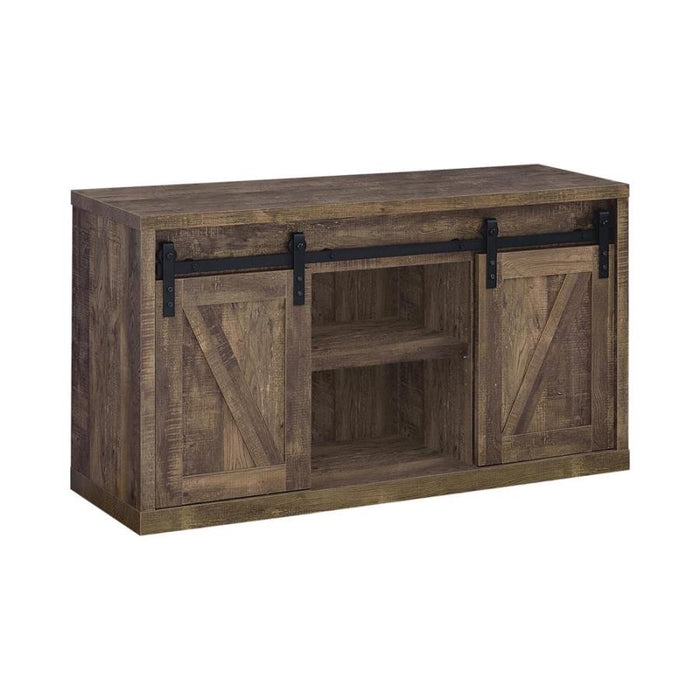 Brockton 47-inch 3-shelf Sliding Doors TV Console RUSTIC OAK