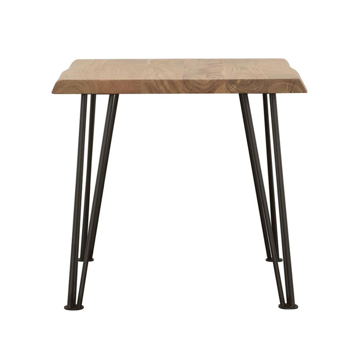 Zander End Table with Hairpin Leg Natural and Matte Black LIVE EDGE SOLID WOOD