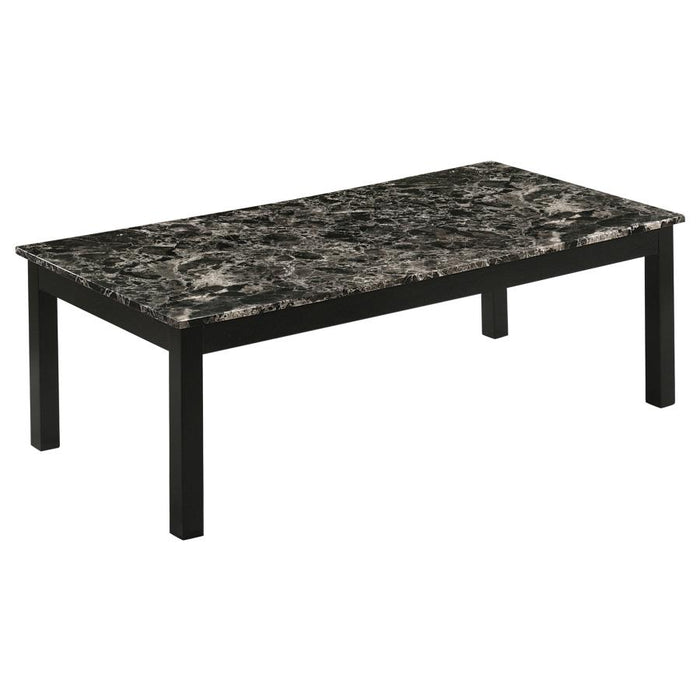 Darius Faux Marble Rectangle 3-piece Occasional Table Set Black