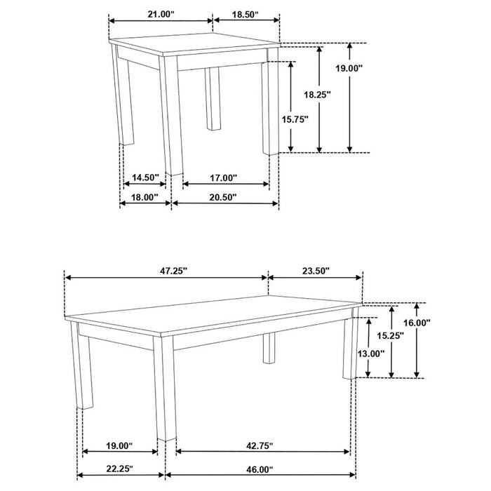 Darius Faux Marble Rectangle 3-piece Occasional Table Set Black