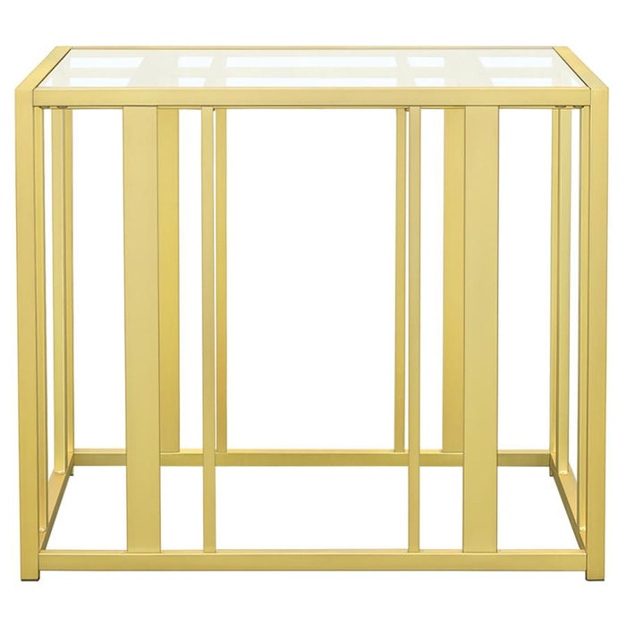 Adri Metal Frame End Table Matte Brass