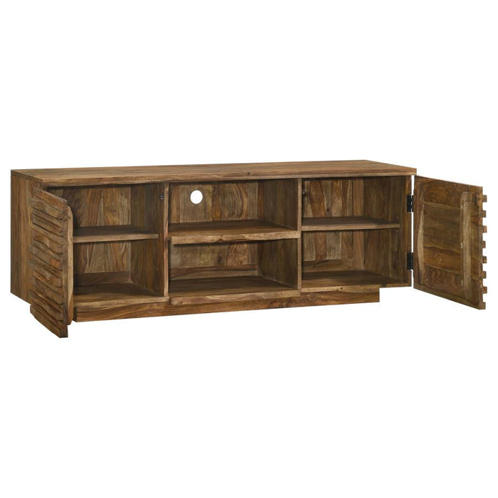 Julia 2-door 58" TV Console SOLID WOOD NATURAL ONLY