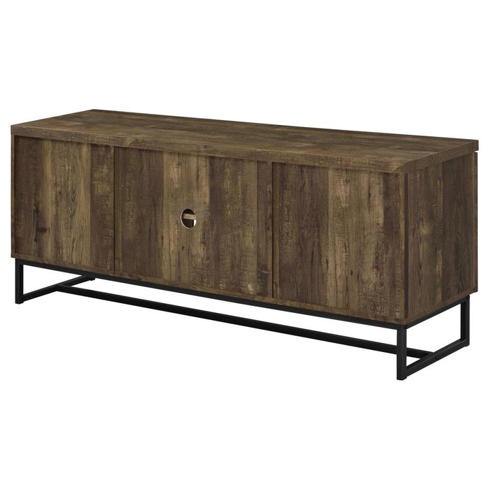 Myles 2-door 60" TV Console W/ Adj. Shelves RUSTIC OAK HERRINGBONE ONLY