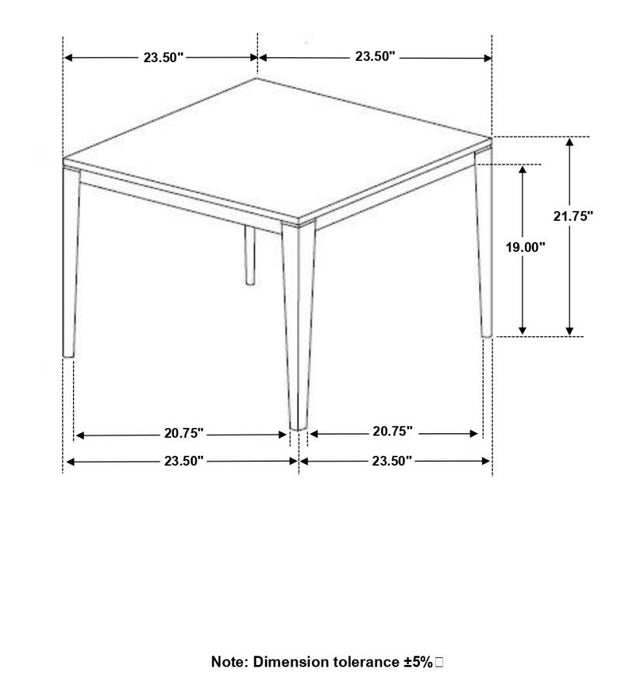 Mozzi Square End Table Faux Grey Marble and Black