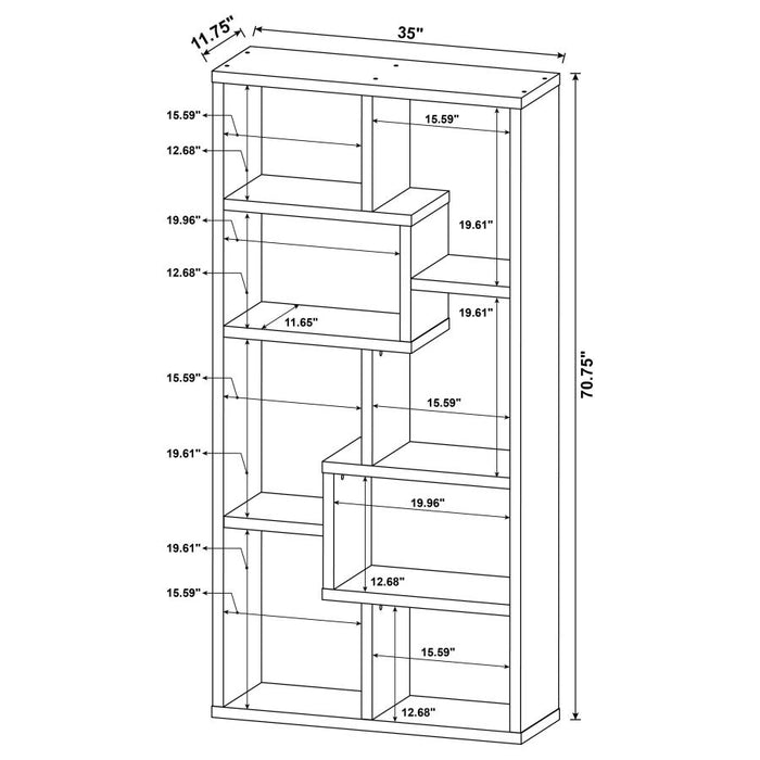 Theo 10-shelf Bookcase White