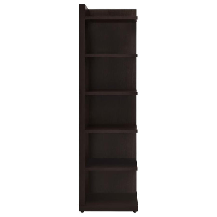 Pinckard 6-tier Corner Bookcase Cappuccino ONLY