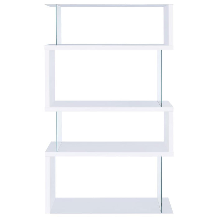 Emelle 4-tier Bookcase White and Clear