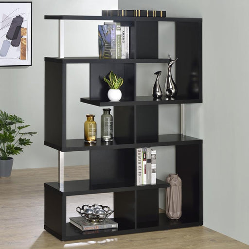 hoover-5-tier-bookcase-black-and-chrome