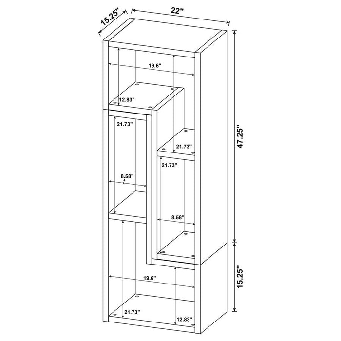 Velma Convertible TV Console and Bookcase Cappuccino